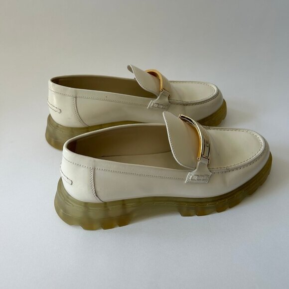 CHRISTIAN DIOR WHITE LEATHER LOAFERS - Picture 5 of 13